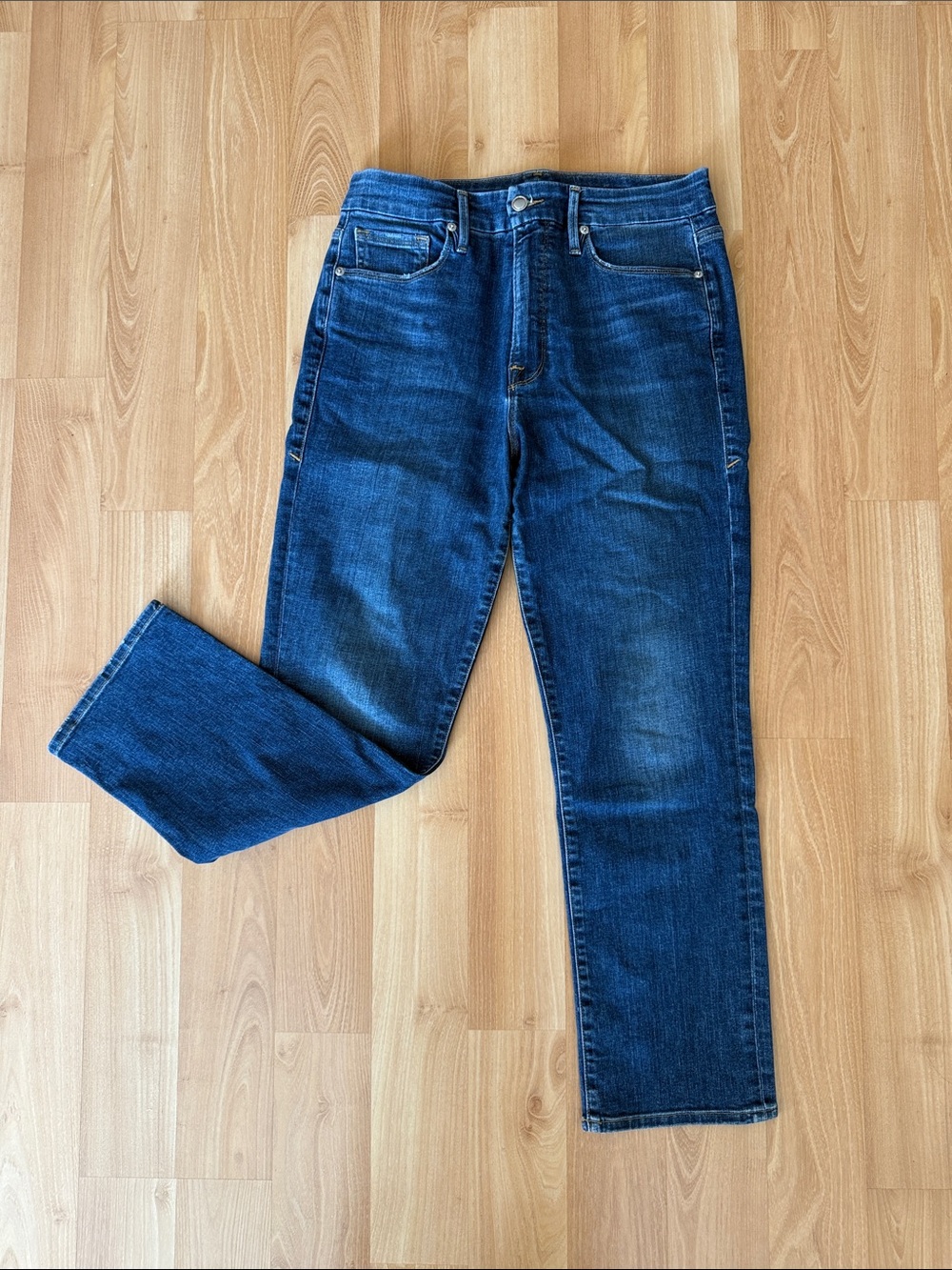 Good American High-Rise Dark Blue Denim Jeans - Picture 2 of 16